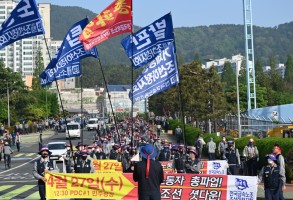 220425 거통고조선하청지회 파업 결의대회